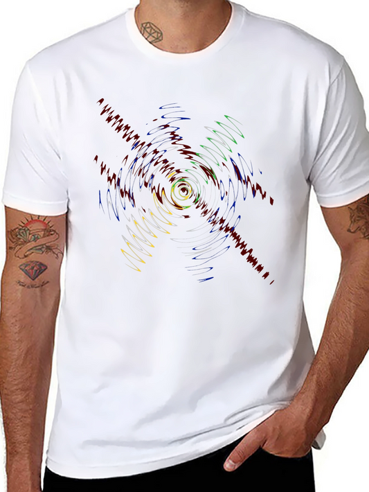 Vibrant Ripple Effect Graphic Tee - Black