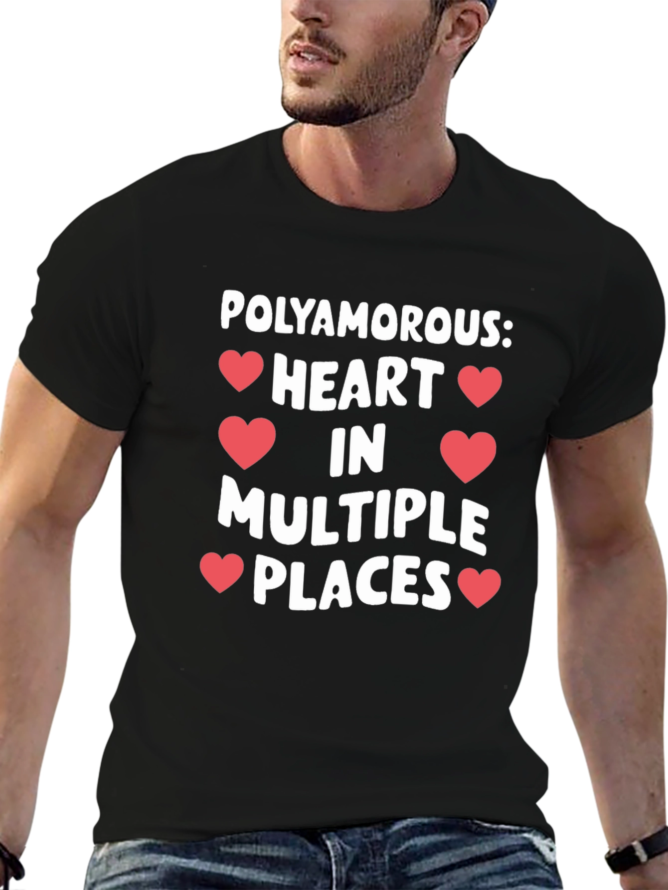 Polyamorous Heart Multiple Places Graphic T-Shirt