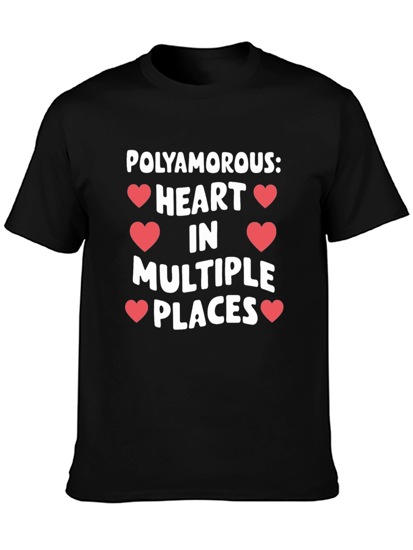 Polyamorous Heart Multiple Places Graphic T-Shirt