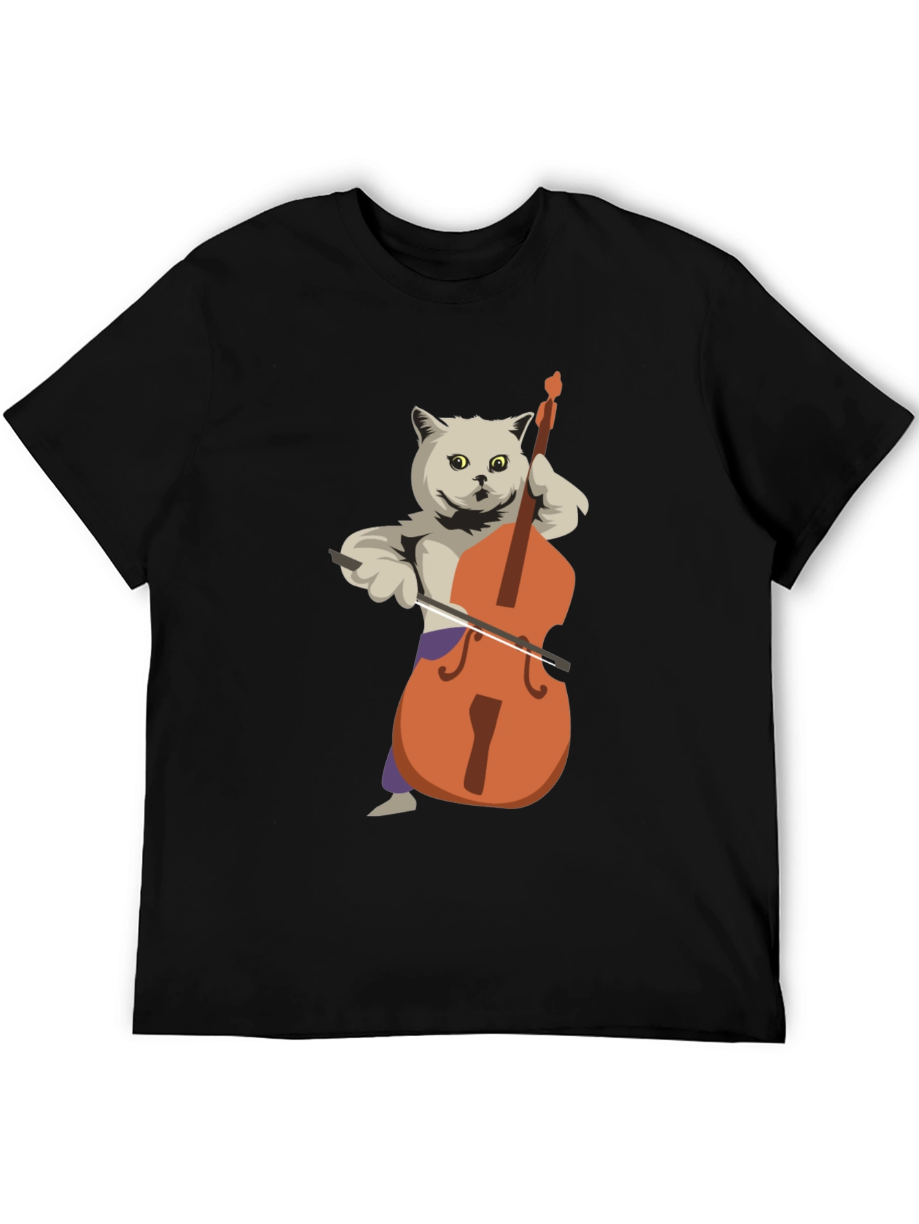 Cat Playing Bass T-Shirt - Funny Musician Tee