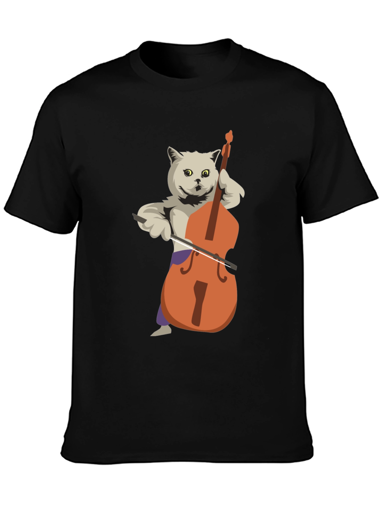 Cat Playing Bass T-Shirt - Funny Musician Tee