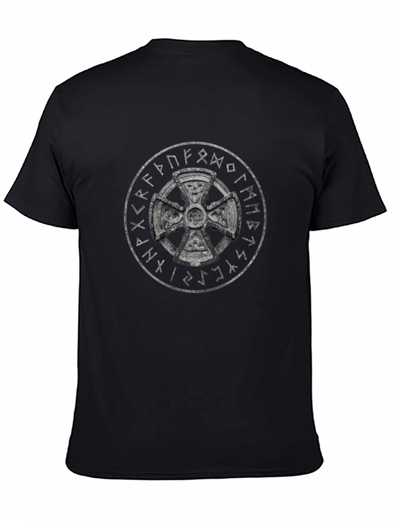 Celtic Knot Rune Circle Graphic Tee - Black