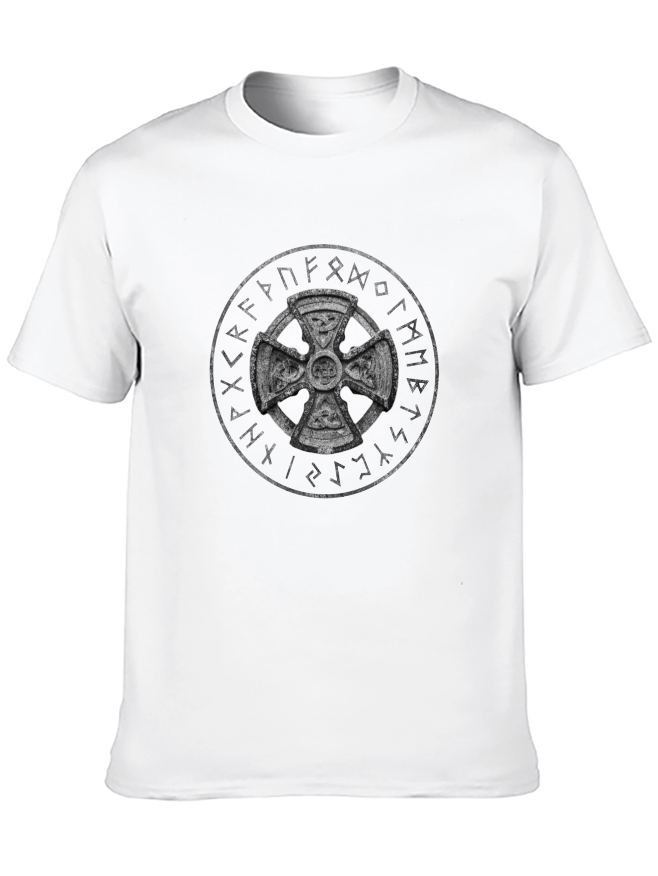 Celtic Knot Rune Circle Graphic Tee - Black