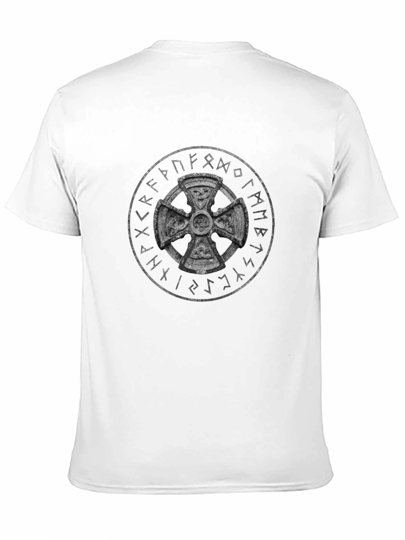 Celtic Knot Rune Circle Graphic Tee - Black