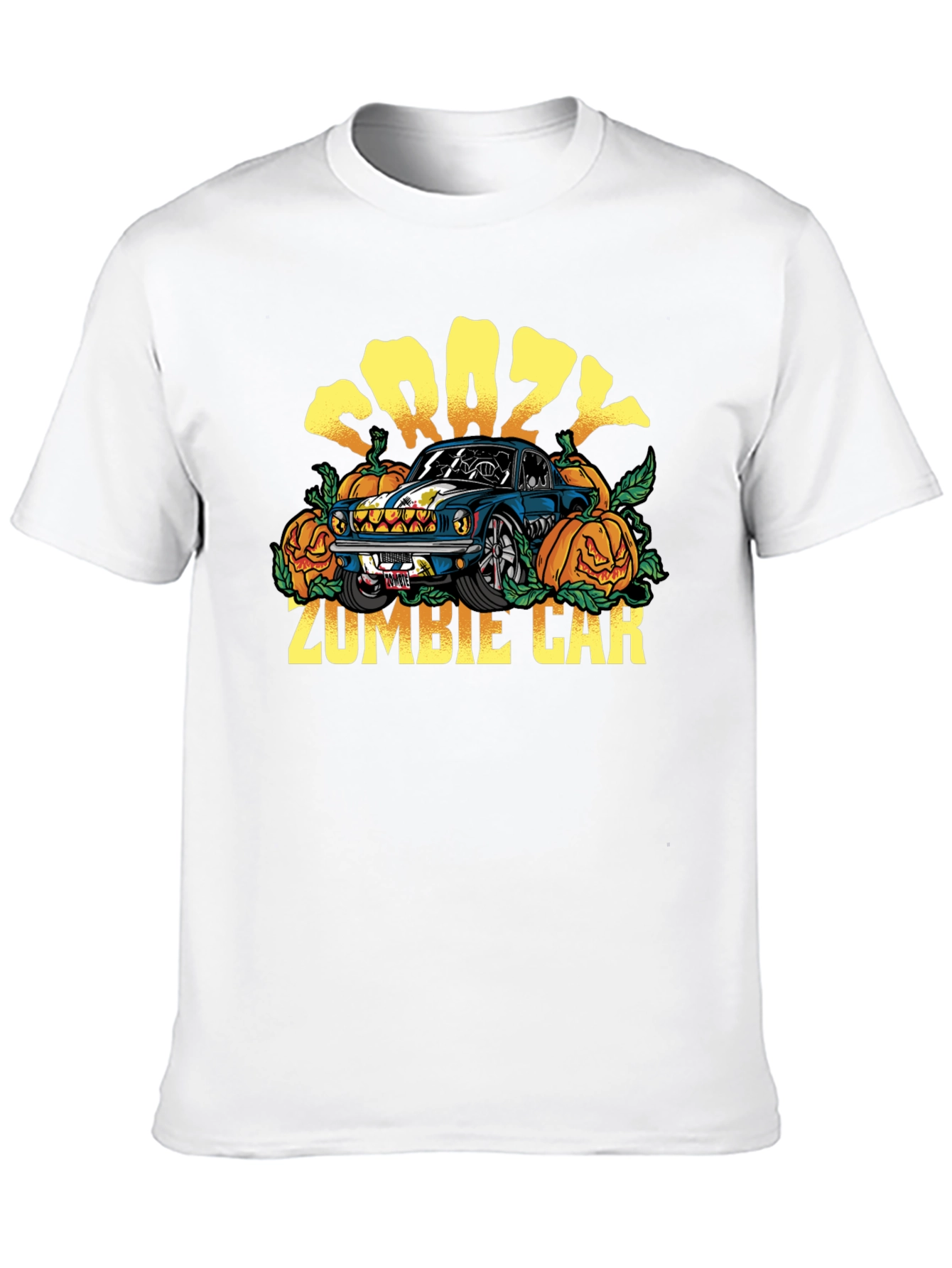 Crazy Zombie Car Halloween T-Shirt