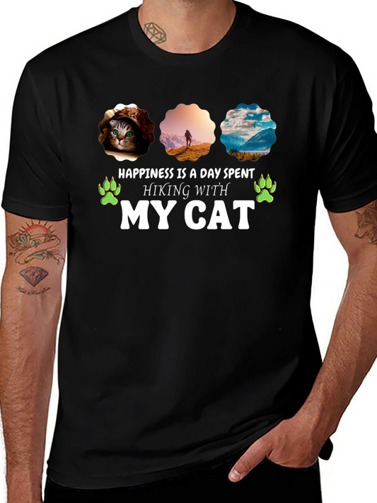 Hiking With My Cat Graphic Tee