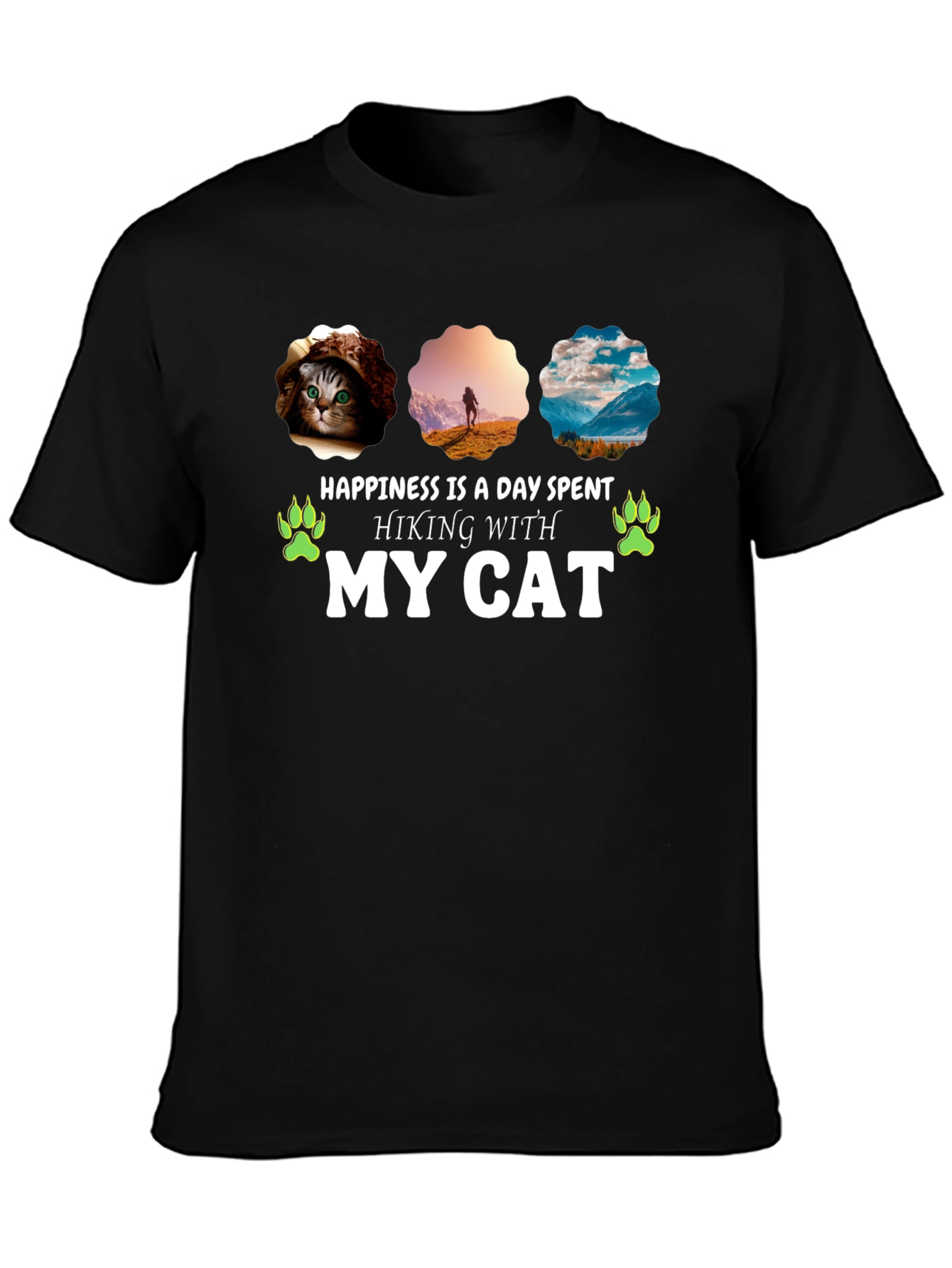 Hiking With My Cat Graphic Tee