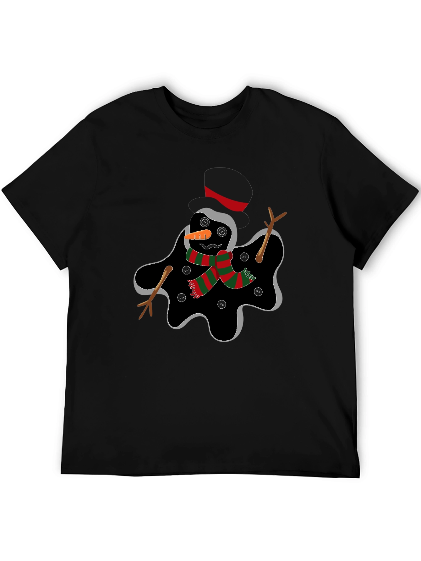 Melting Snowman Graphic Tee - Funny Holiday Shirt
