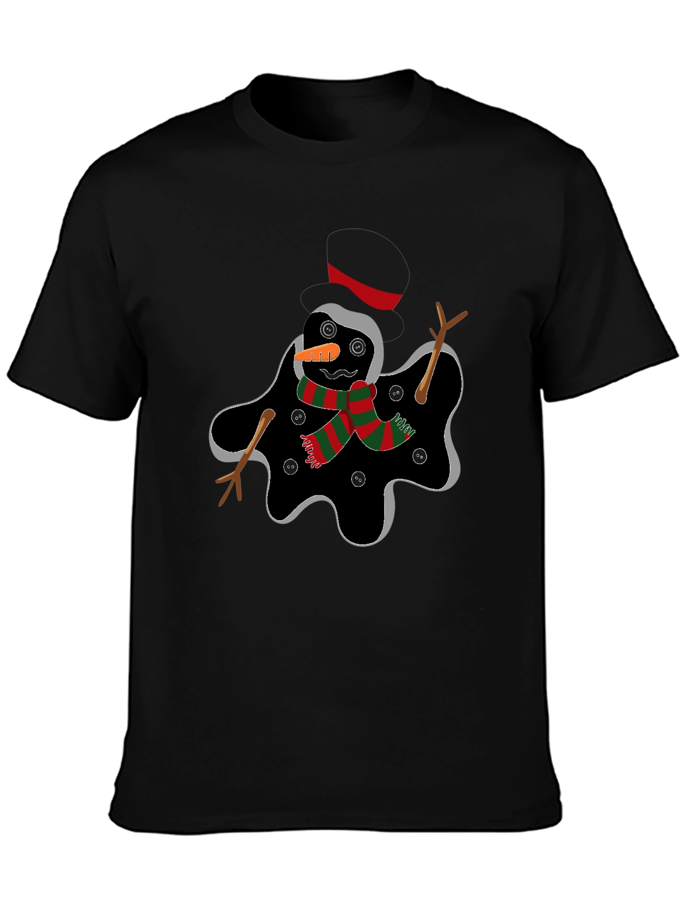 Melting Snowman Graphic Tee - Funny Holiday Shirt