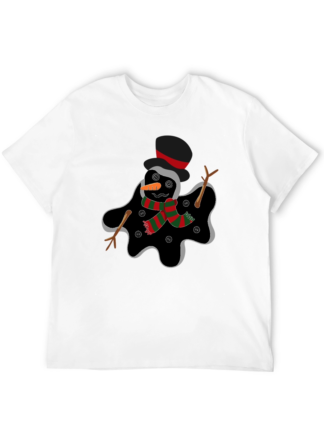 Melting Snowman Graphic Tee - Funny Holiday Shirt