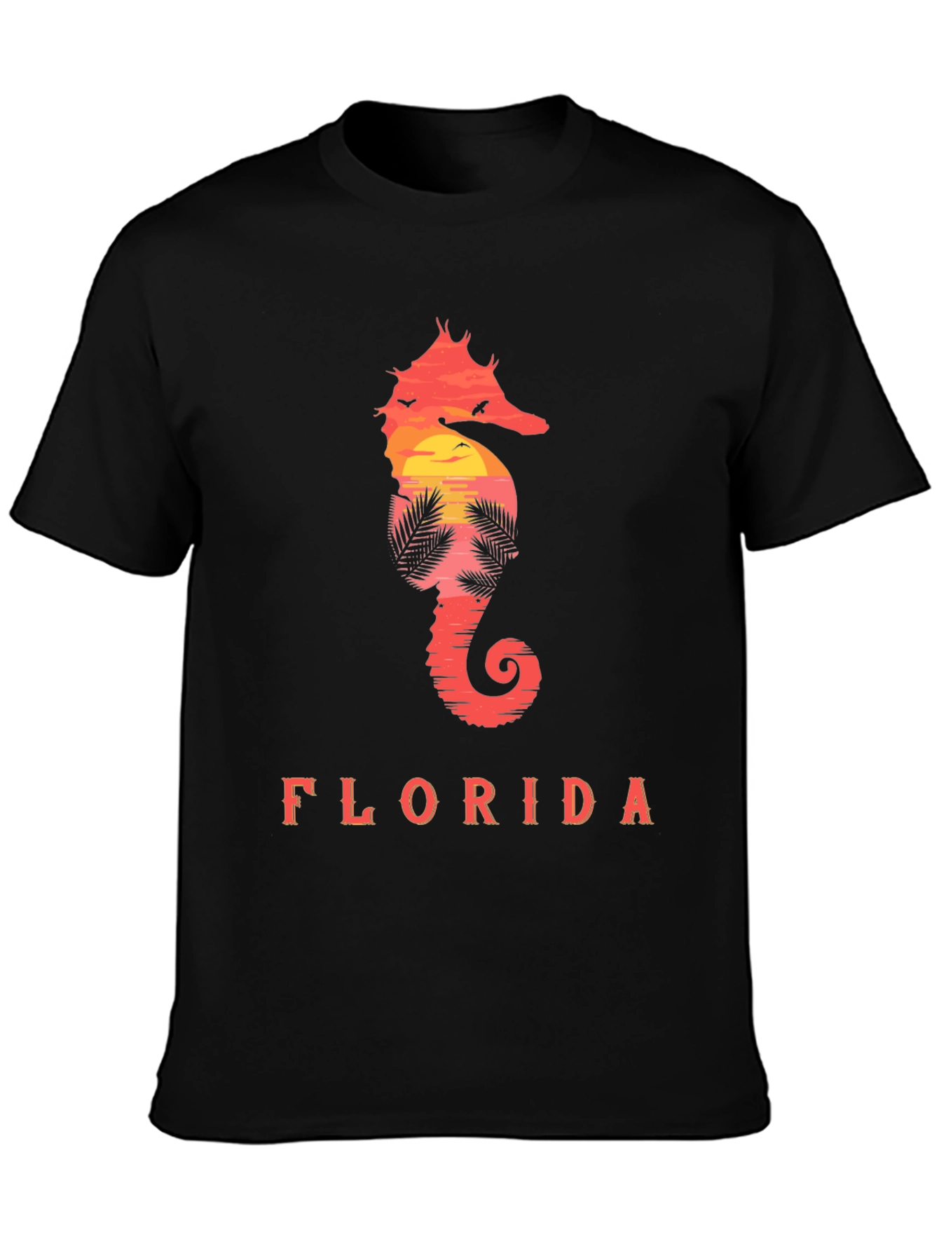 Florida Seahorse Sunset Graphic Tee