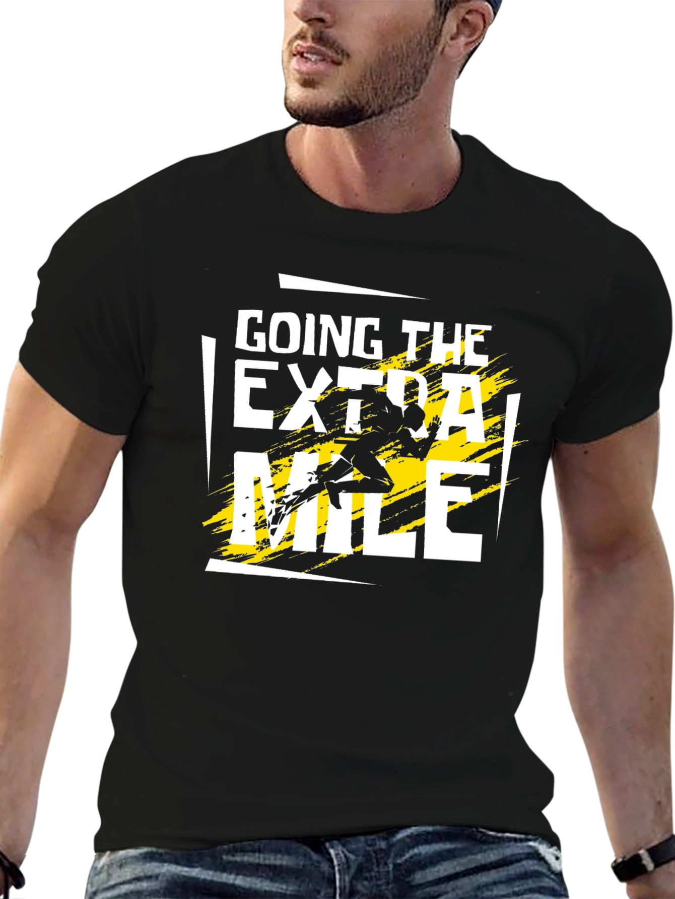 Going The Extra Mile Graphic Black T-Shirt