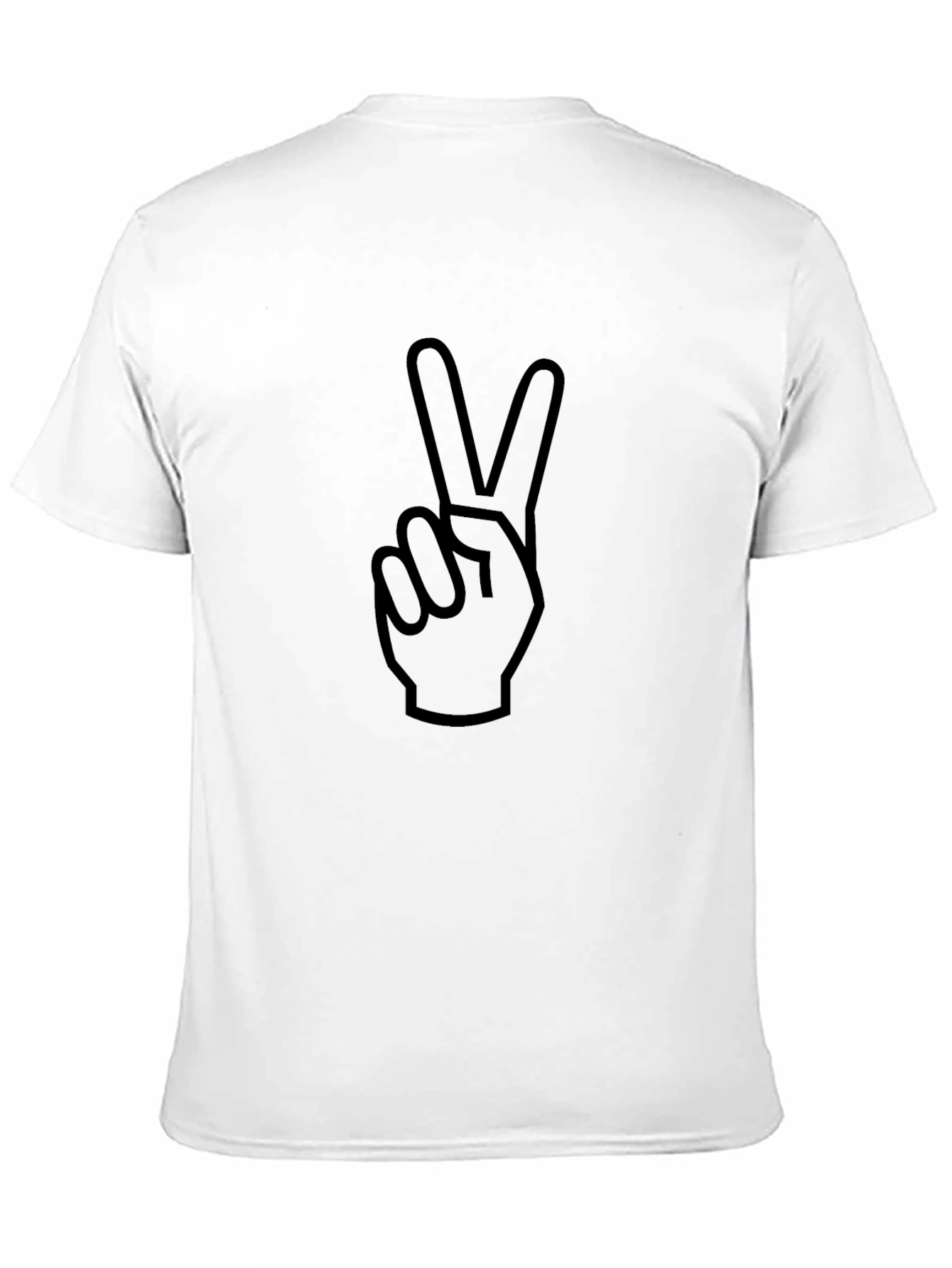 Peace Sign Graphic Tee - Black Cotton T-Shirt