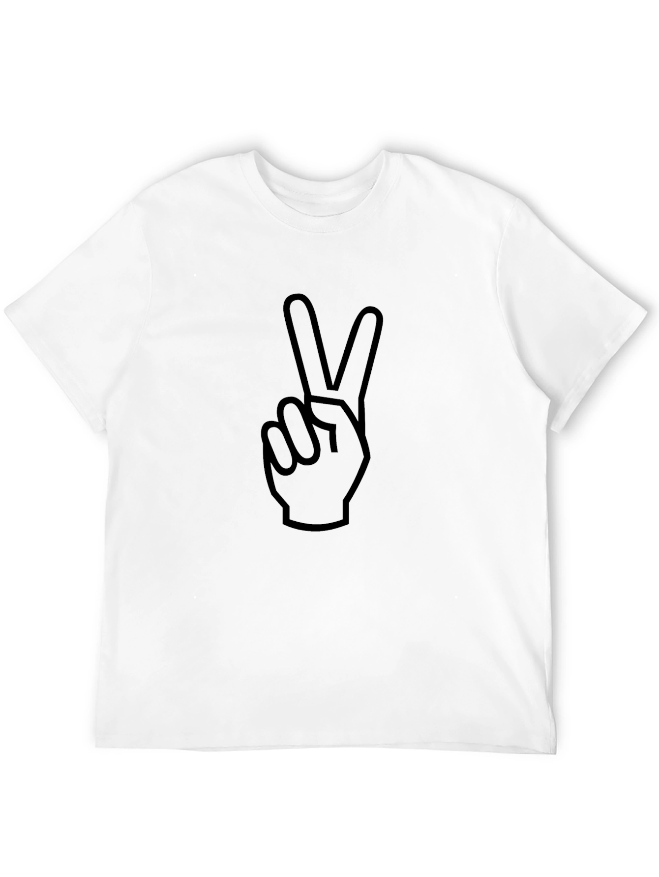 Peace Sign Graphic Tee - Black Cotton T-Shirt
