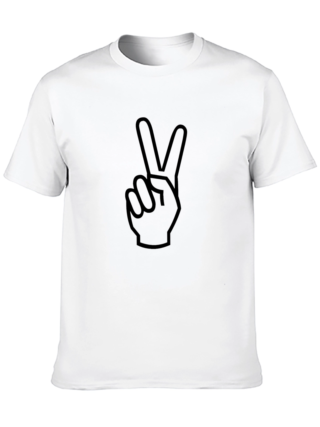Peace Sign Graphic Tee - Black Cotton T-Shirt