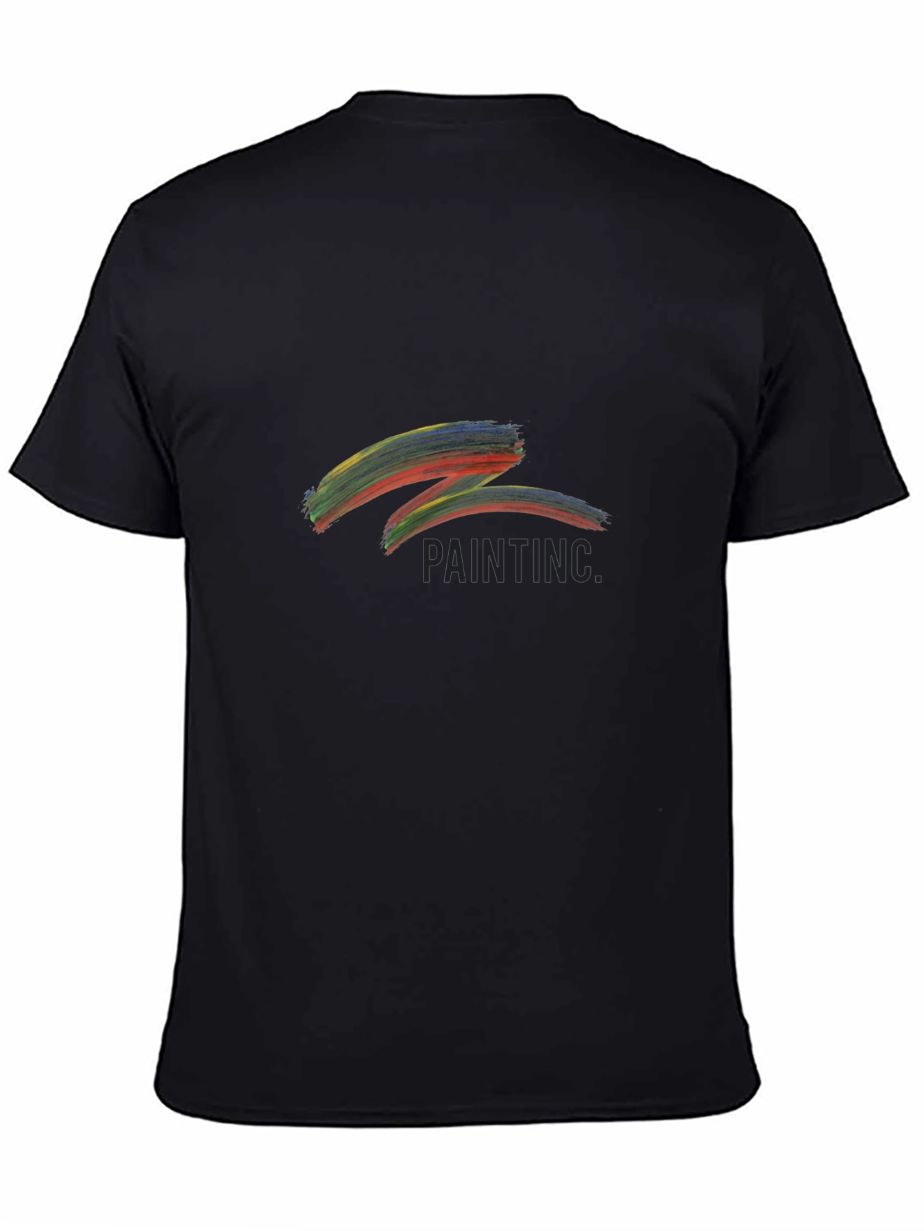 Abstract Paint Stroke Graphic Black T-Shirt