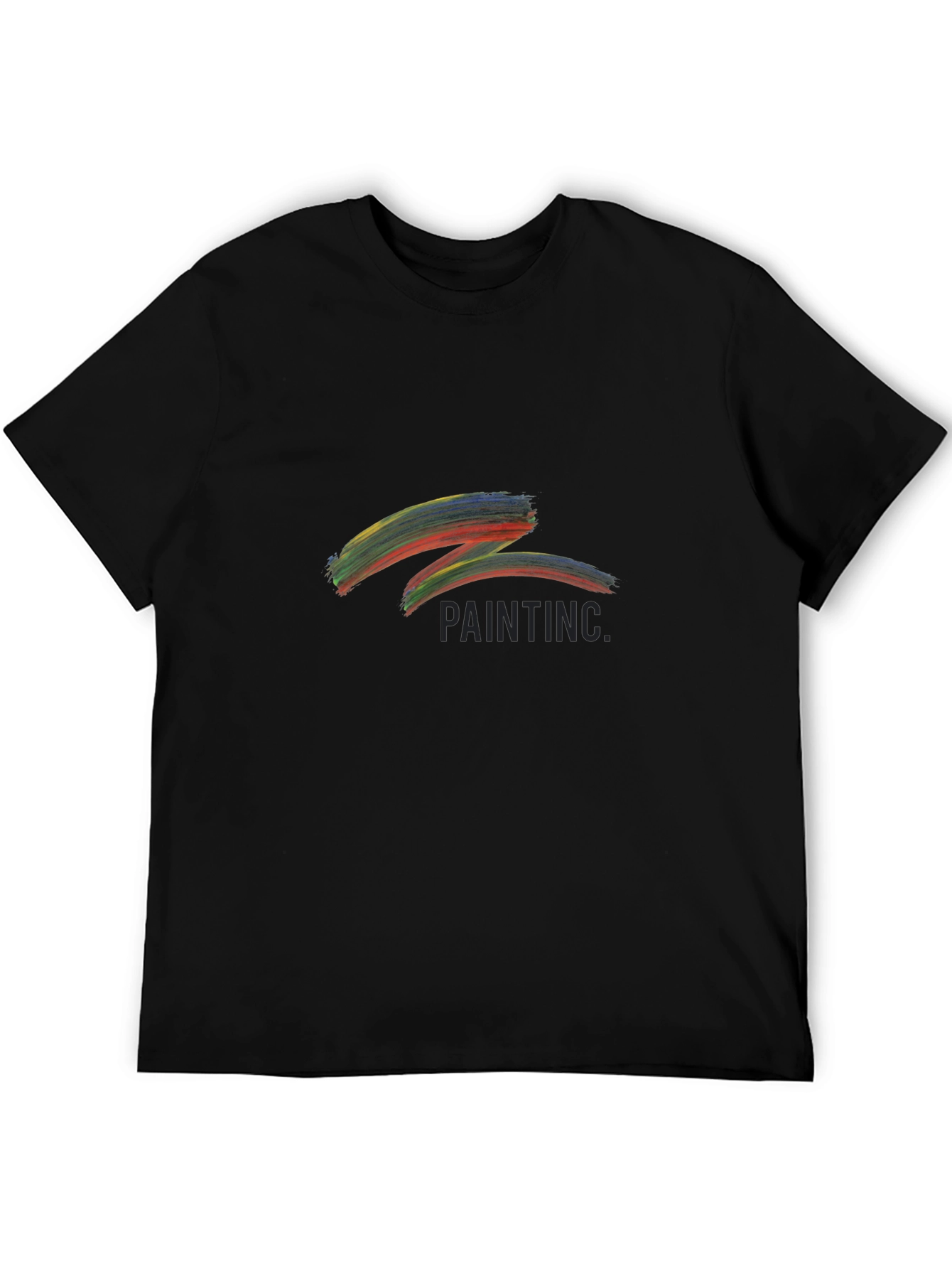 Abstract Paint Stroke Graphic Black T-Shirt