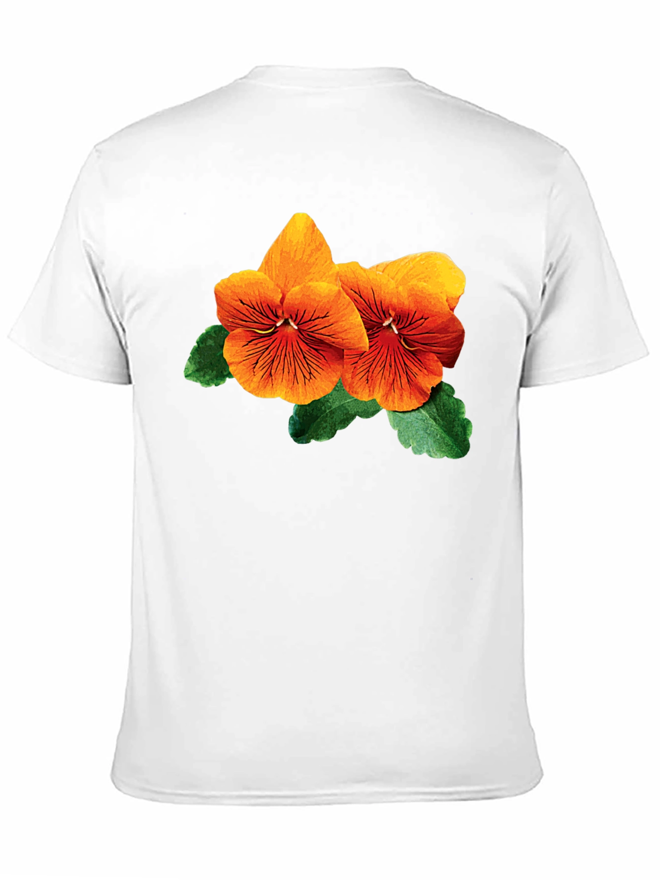Floral Pansy T-Shirt - Stylish Black Cotton Tee