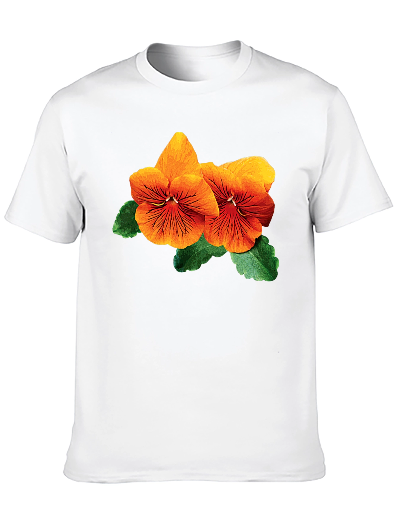 Floral Pansy T-Shirt - Stylish Black Cotton Tee