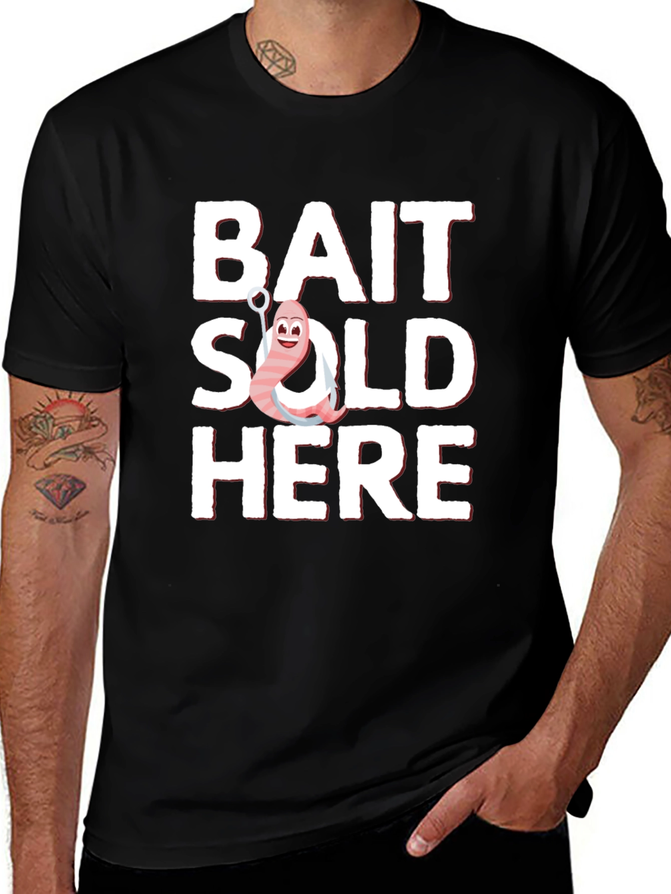 Bait Sold Here Graphic T-Shirt - Fishing Humor