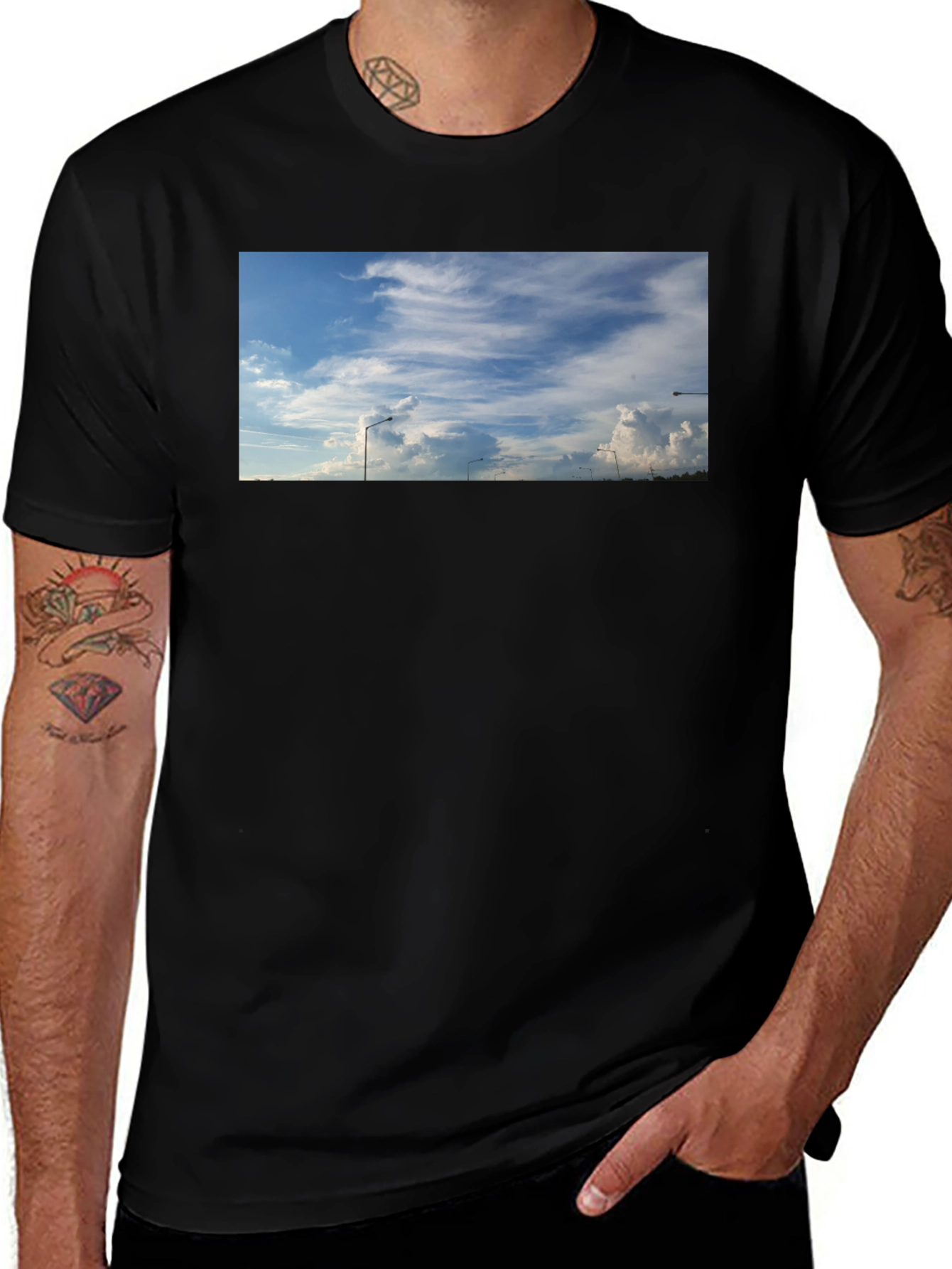 Skyline Graphic Tee - Black Cotton Blend