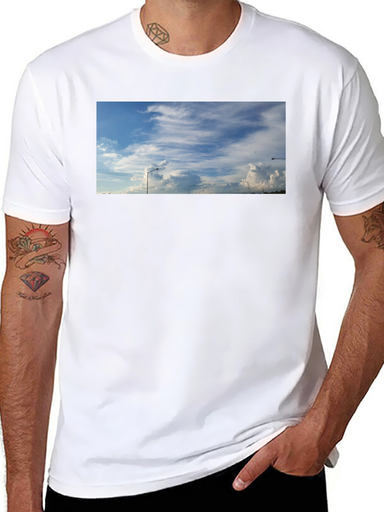 Skyline Graphic Tee - Black Cotton Blend