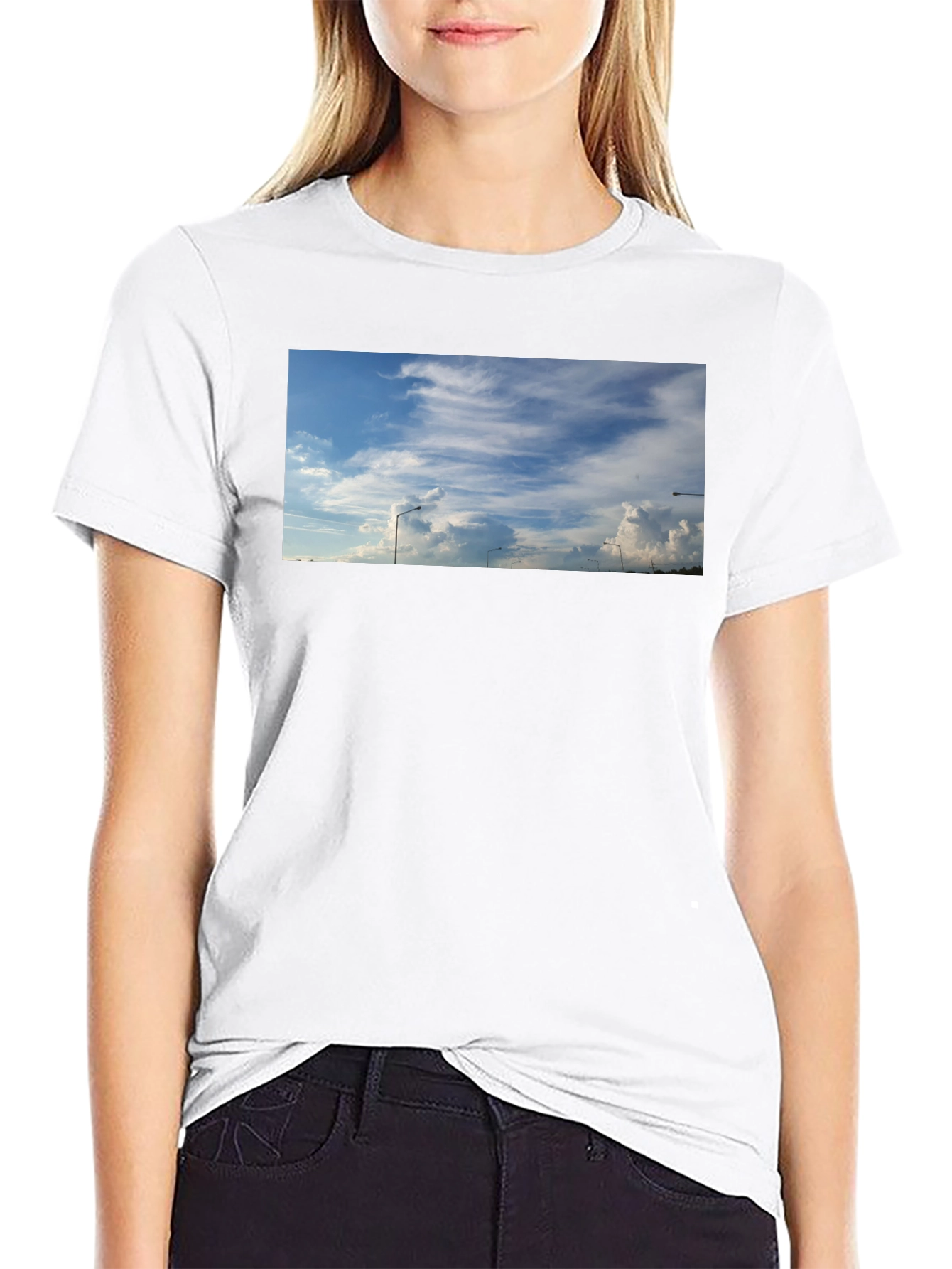 Skyline Graphic Tee - Black Cotton Blend