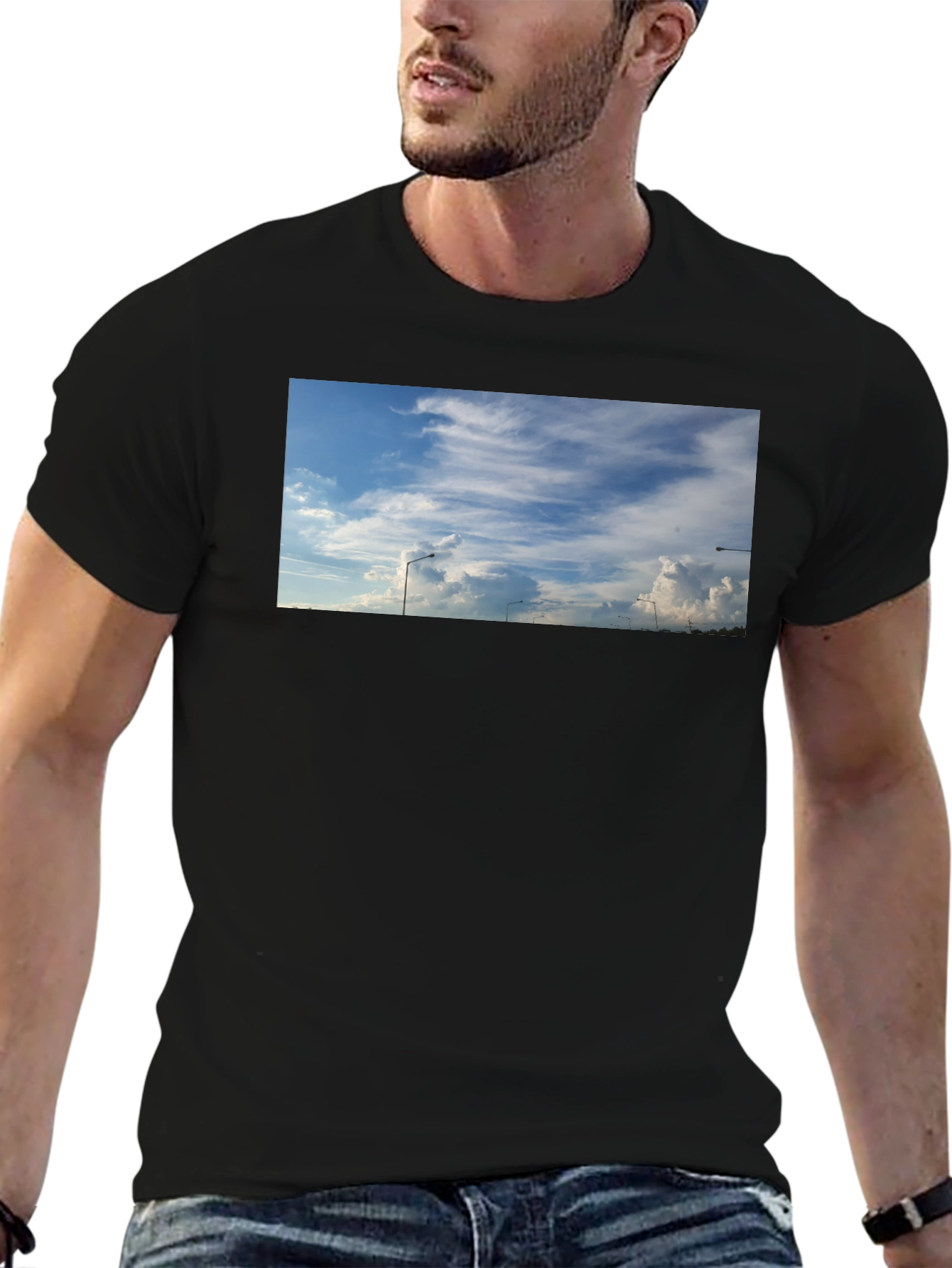 Skyline Graphic Tee - Black Cotton Blend