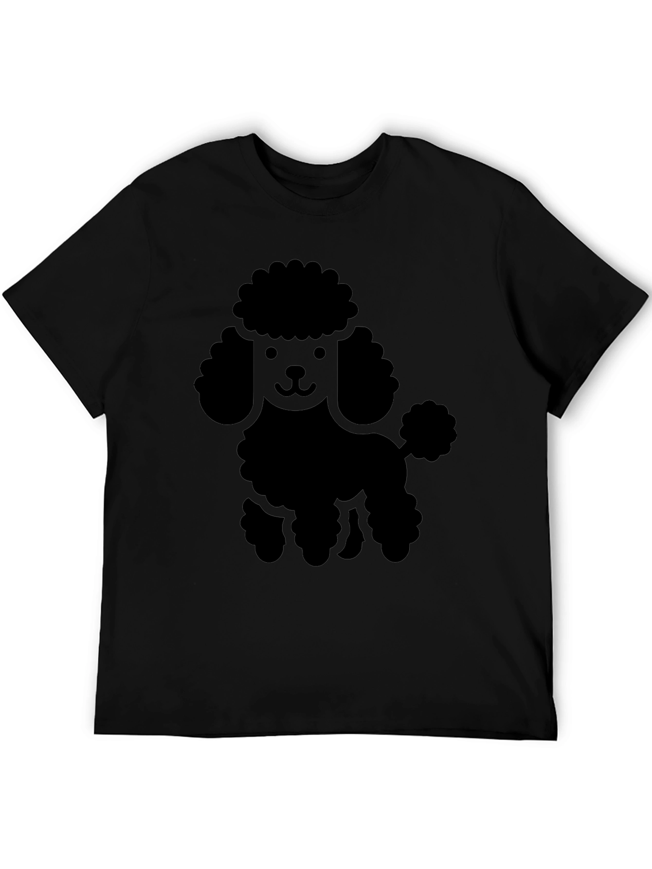 Poodle Graphic Tee - Black Cotton Blend Casual Wear