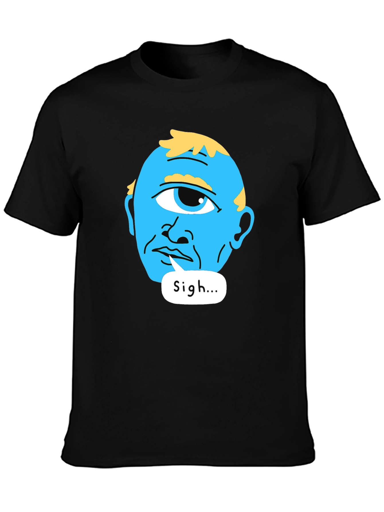 Sigh Alien Graphic T-Shirt Black Tee