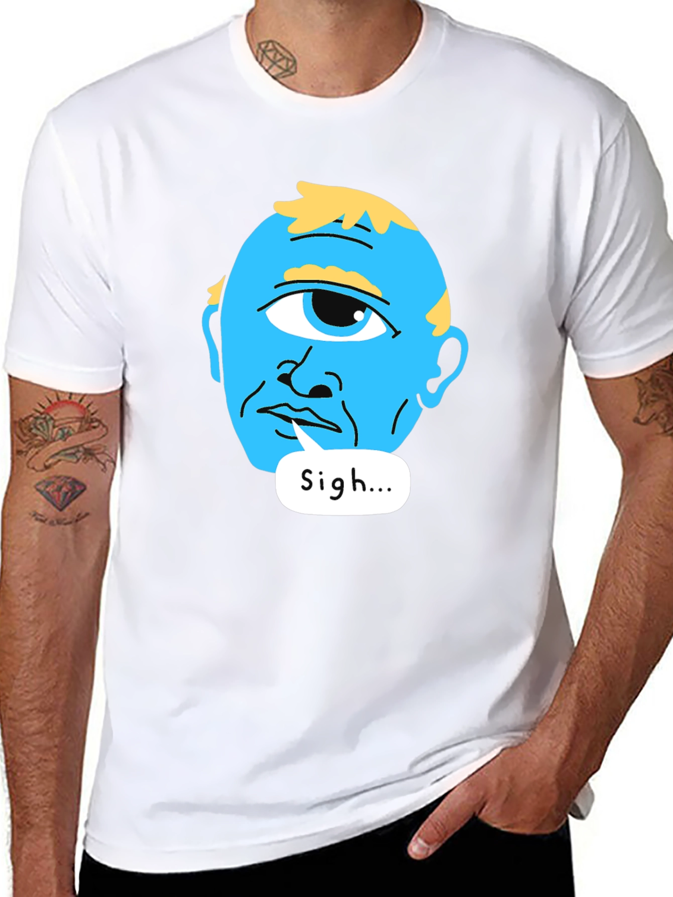 Sigh Alien Graphic T-Shirt Black Tee
