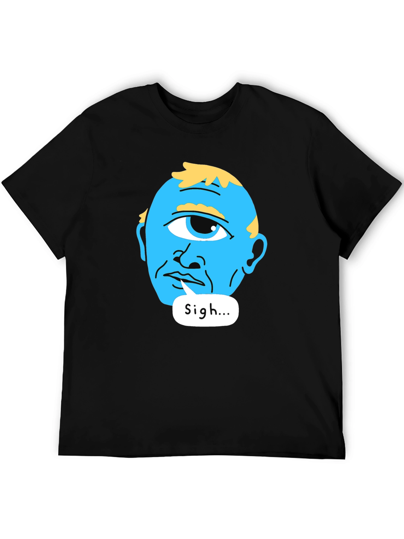 Sigh Alien Graphic T-Shirt Black Tee