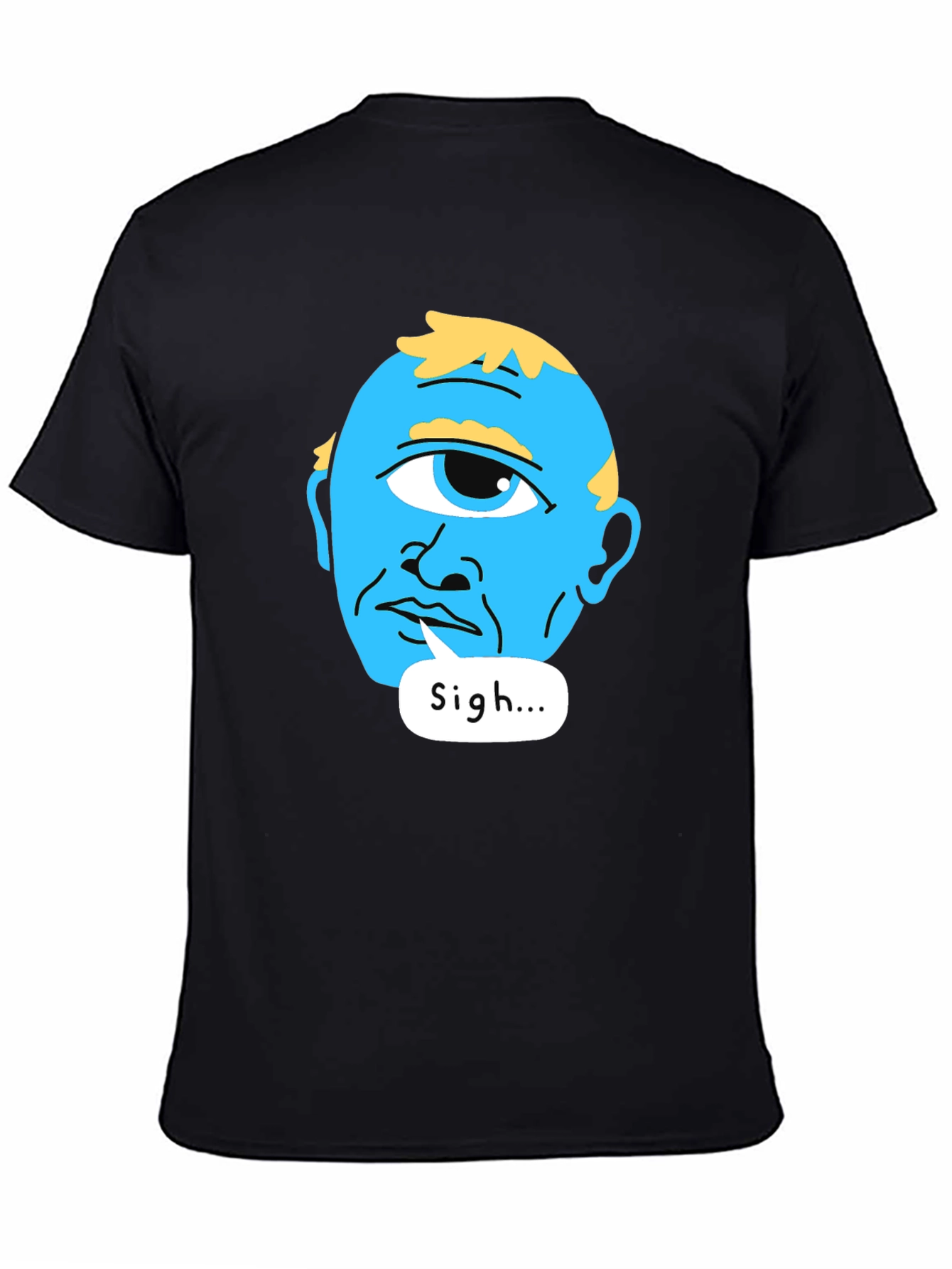 Sigh Alien Graphic T-Shirt Black Tee