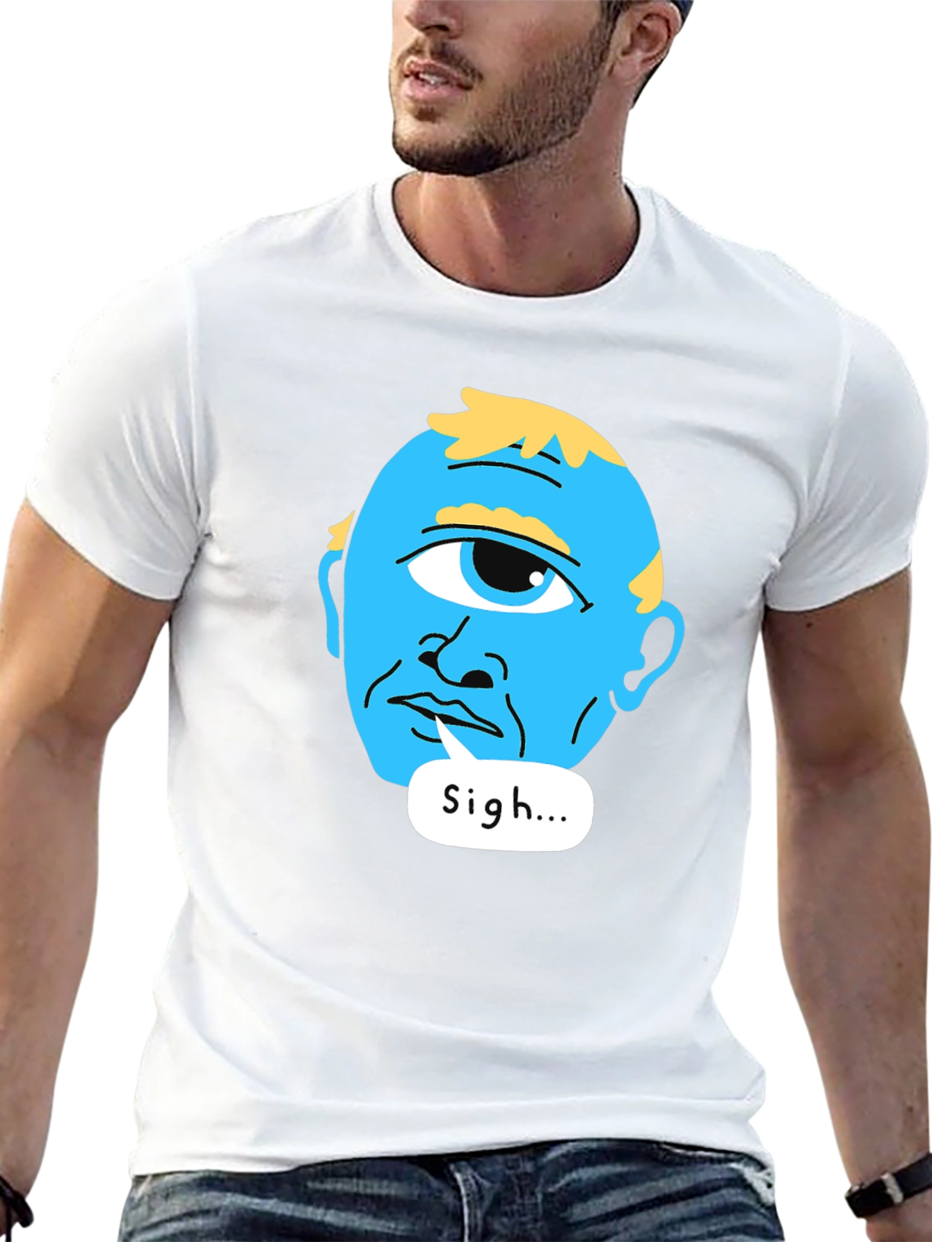 Sigh Alien Graphic T-Shirt Black Tee