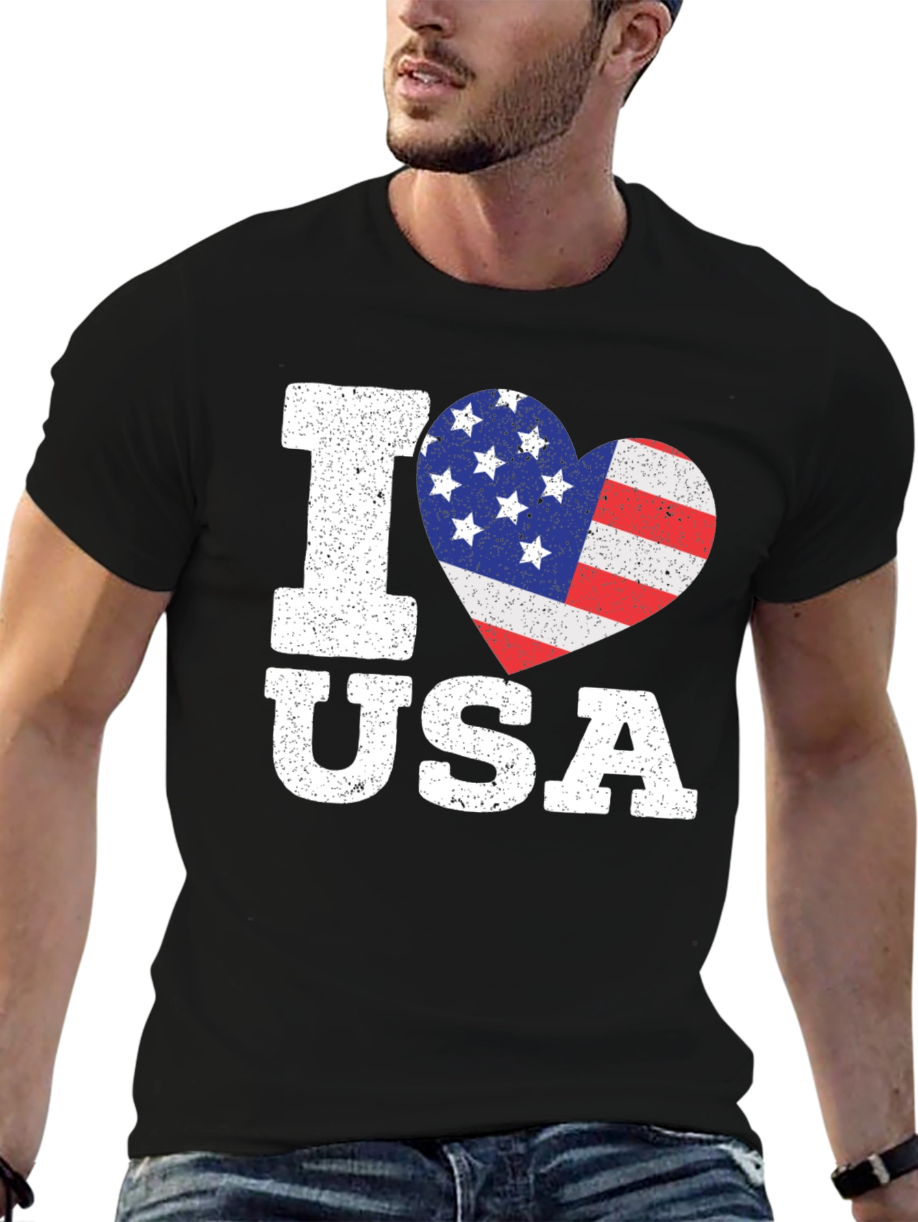 I Love USA Patriotic Heart T-Shirt