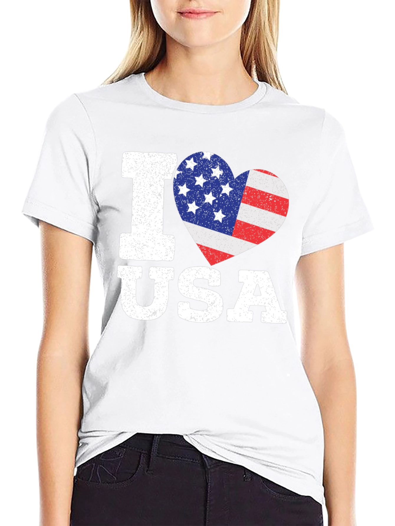 I Love USA Patriotic Heart T-Shirt