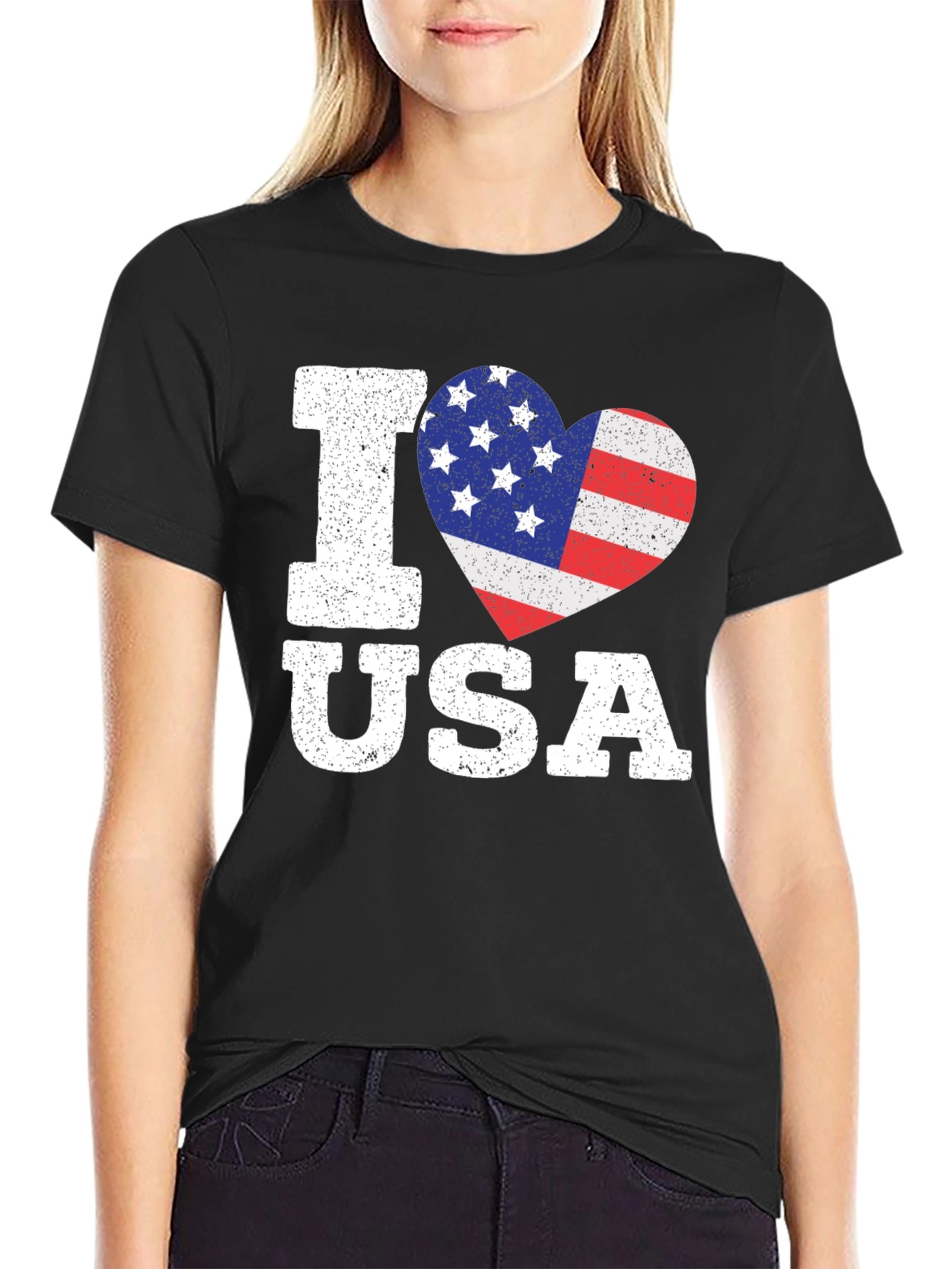 I Love USA Patriotic Heart T-Shirt