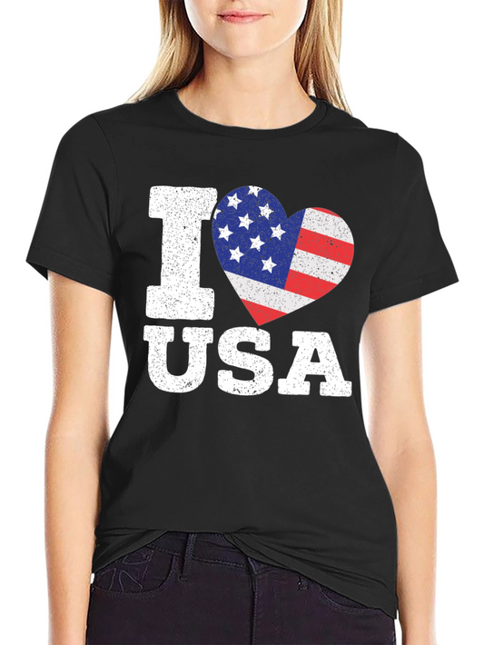 I Love USA Patriotic Heart T-Shirt
