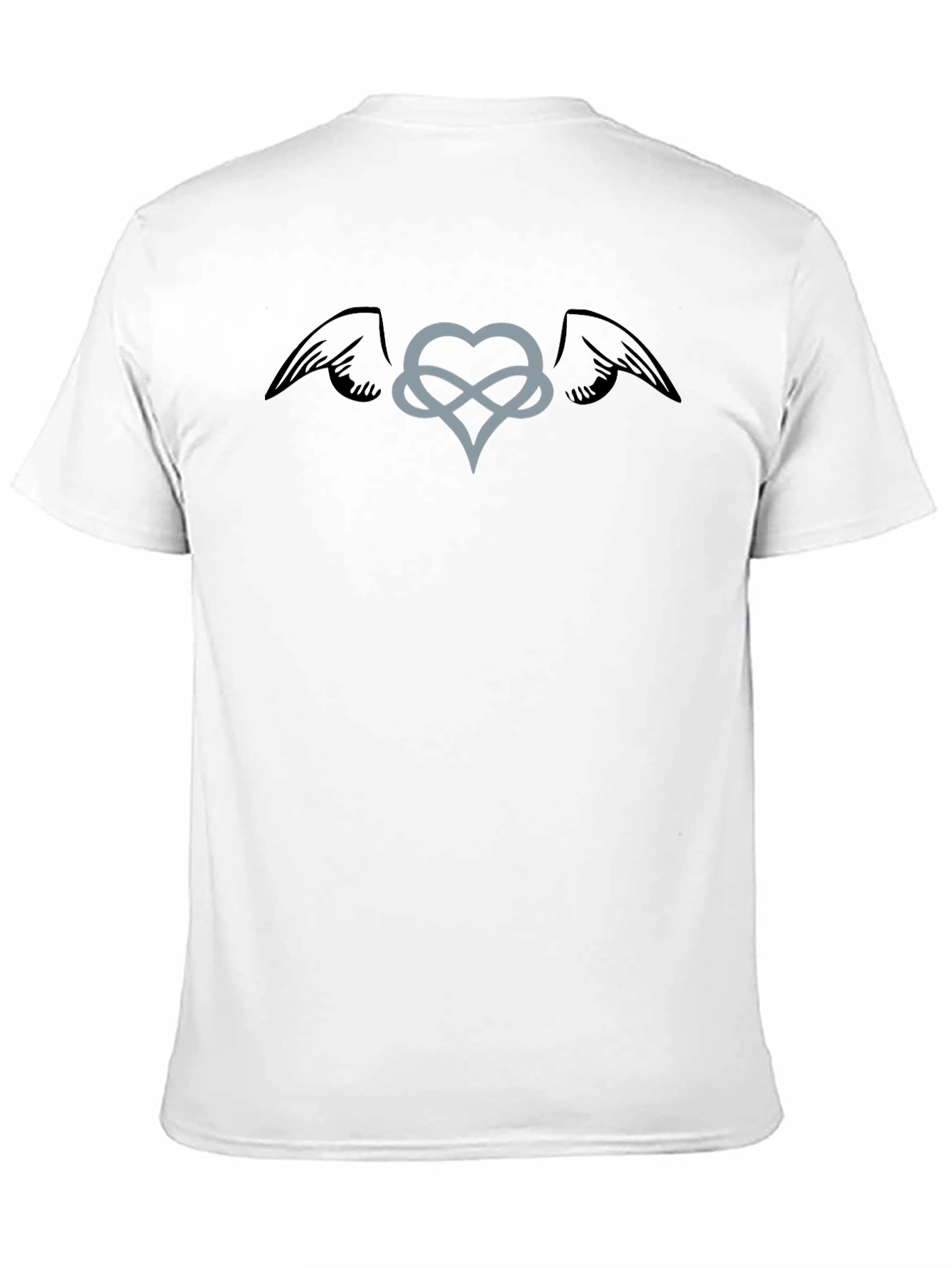 Heart Infinity Wings Graphic Tee - Mens Black T-Shirt