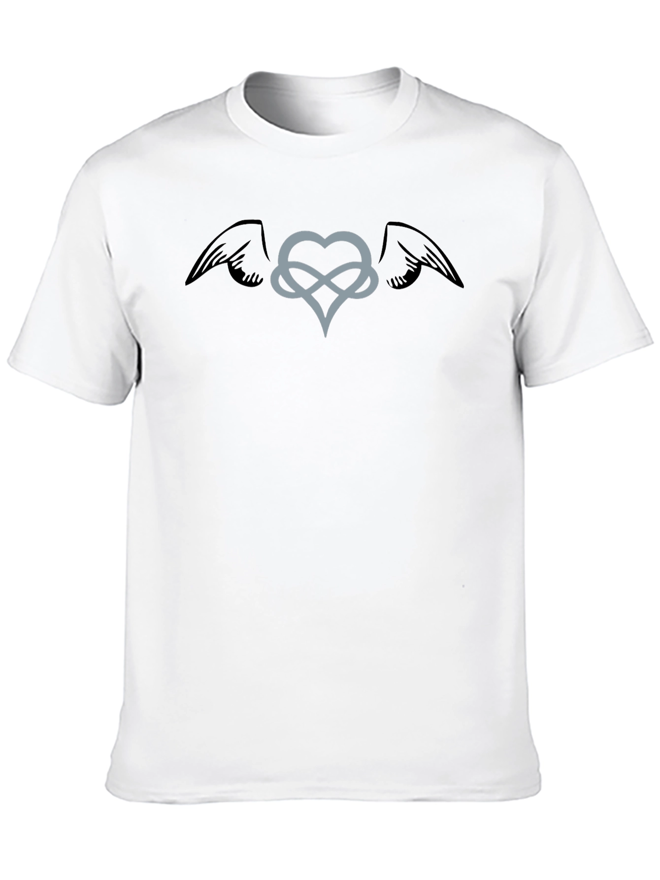Heart Infinity Wings Graphic Tee - Mens Black T-Shirt