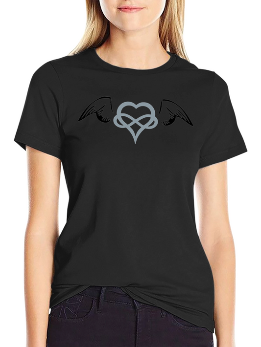 Heart Infinity Wings Graphic Tee - Mens Black T-Shirt
