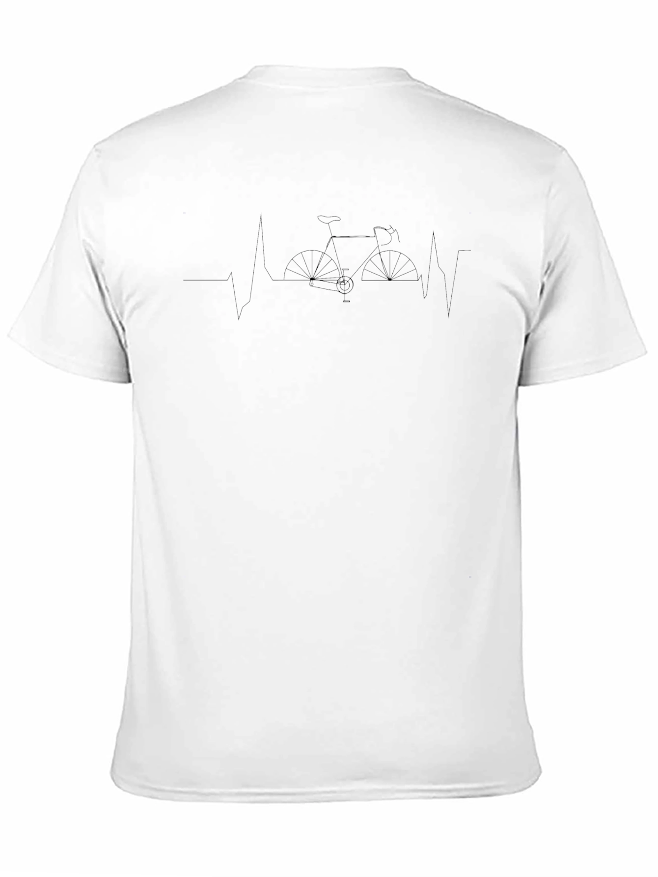 Mens Black Bicycle Heartbeat Graphic Tee