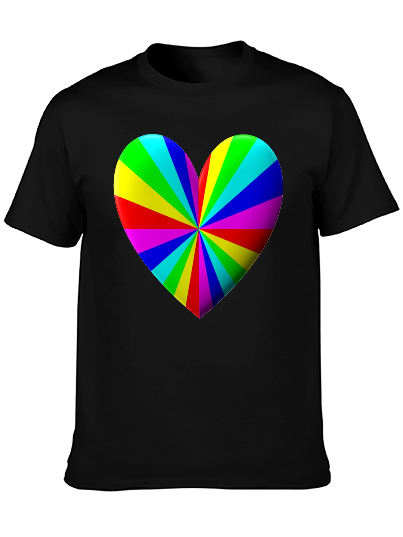 Rainbow Heart Graphic Black T-Shirt