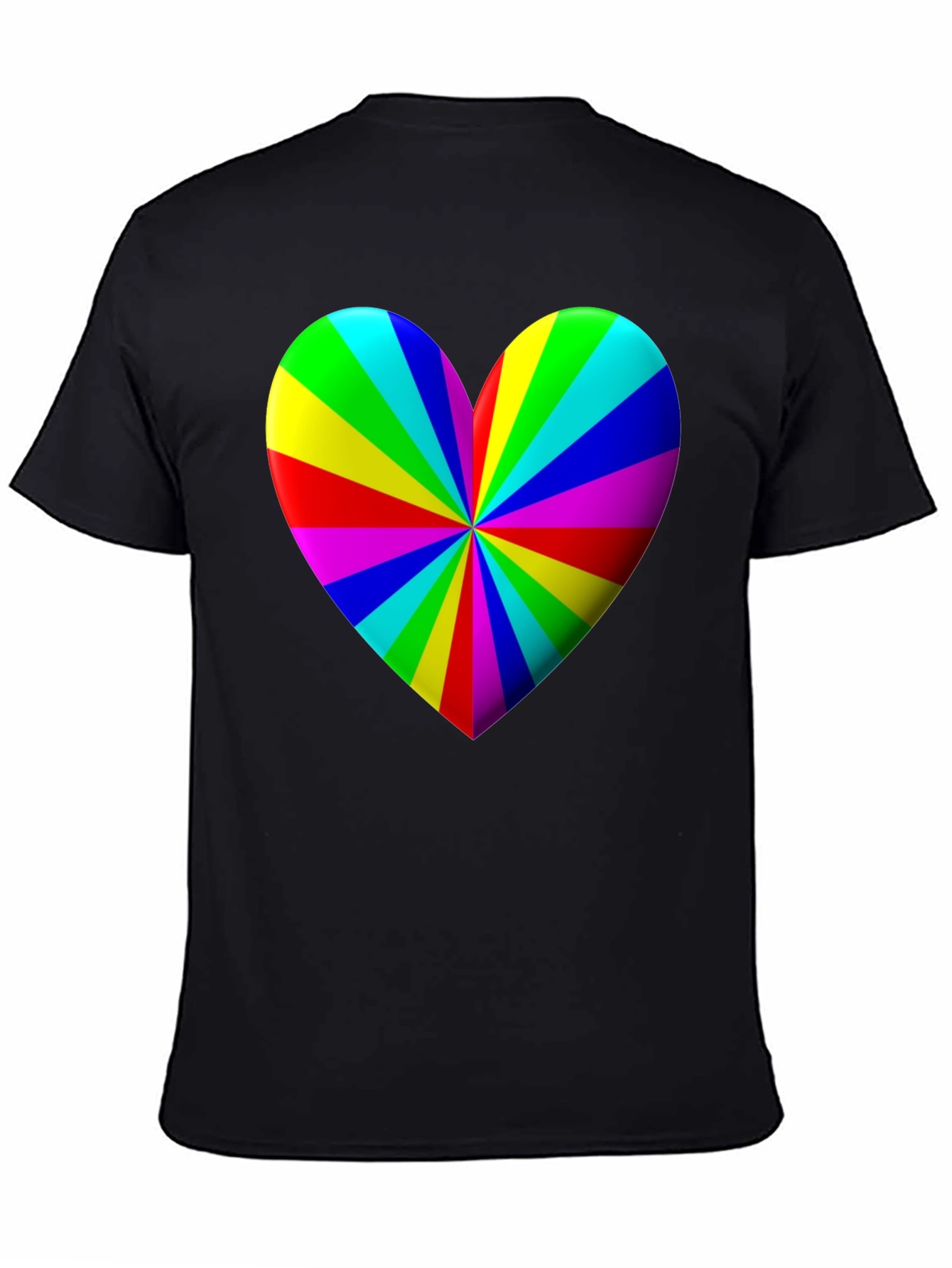 Rainbow Heart Graphic Black T-Shirt