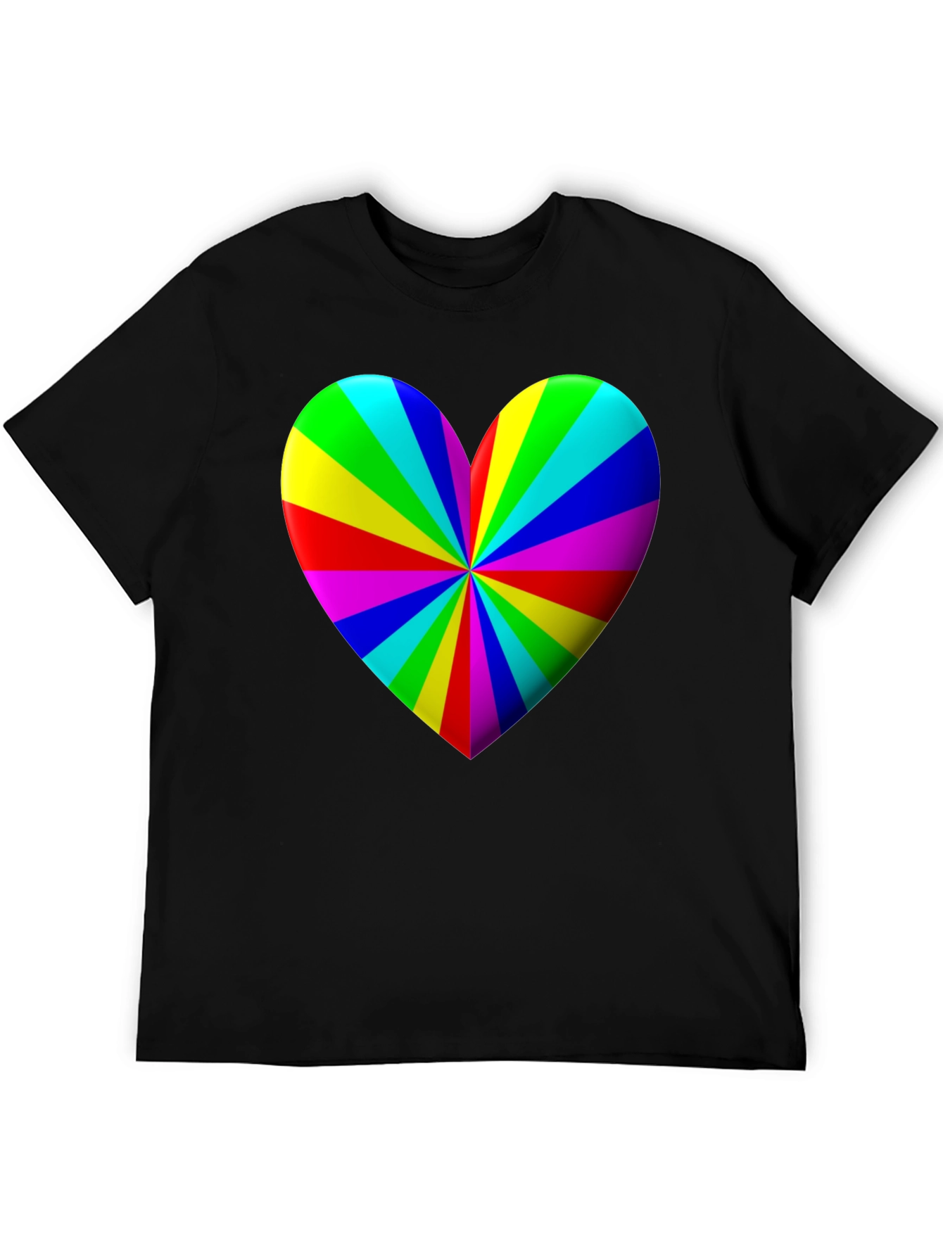 Rainbow Heart Graphic Black T-Shirt