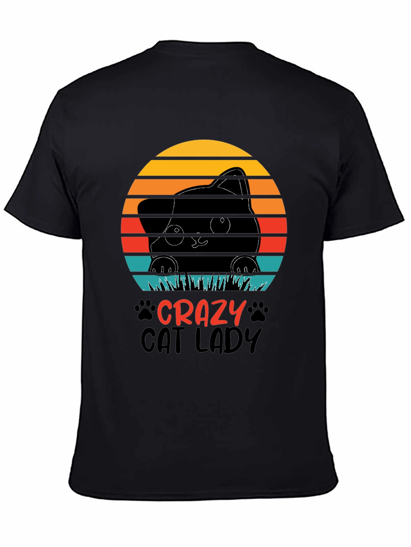 Crazy Cat Lady Graphic Tee - Black