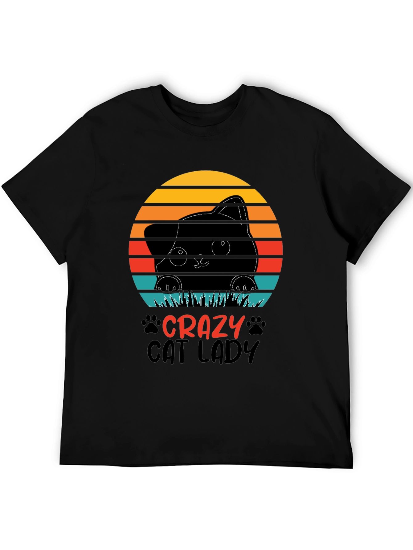 Crazy Cat Lady Graphic Tee - Black