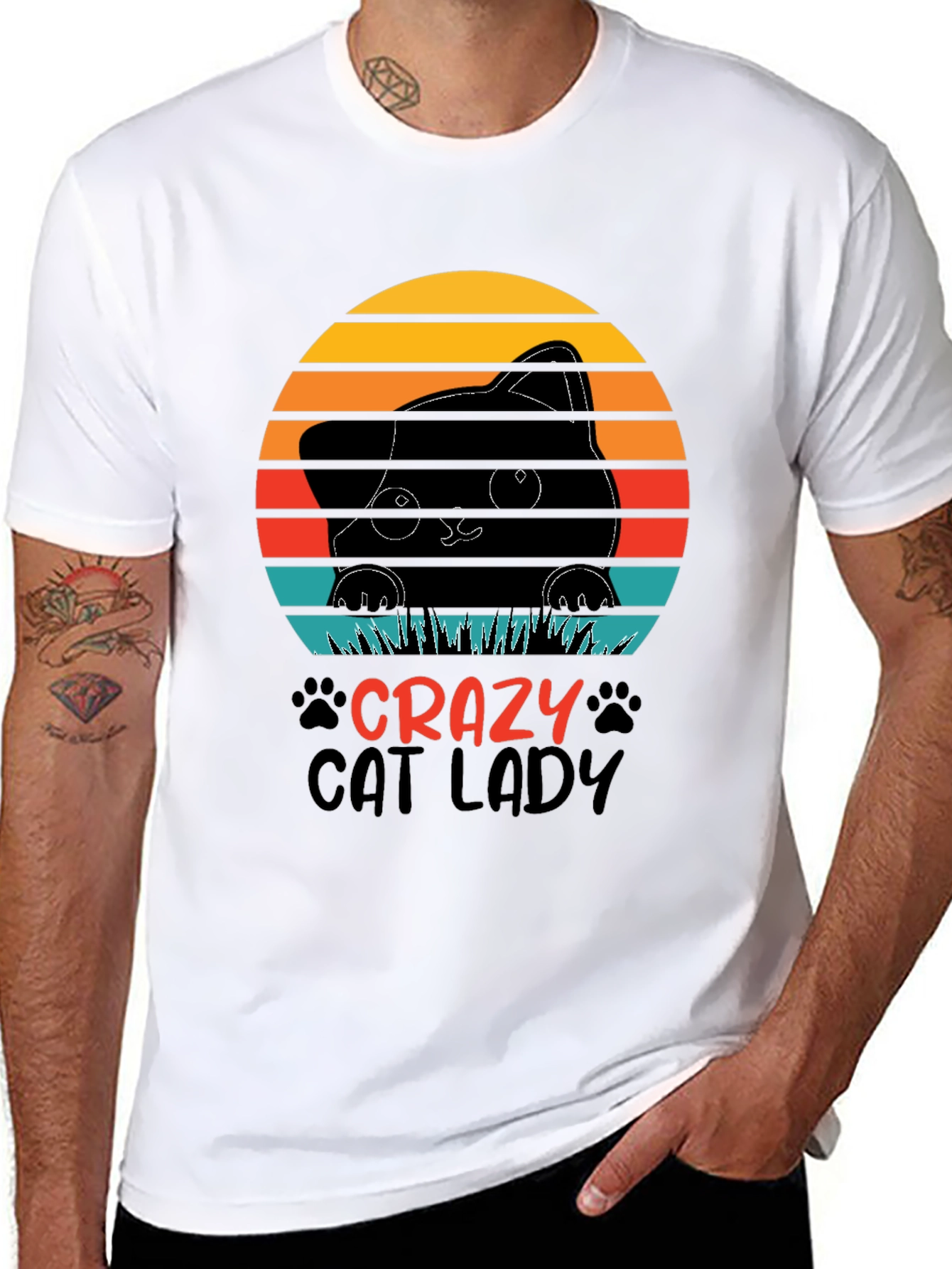 Crazy Cat Lady Graphic Tee - Black