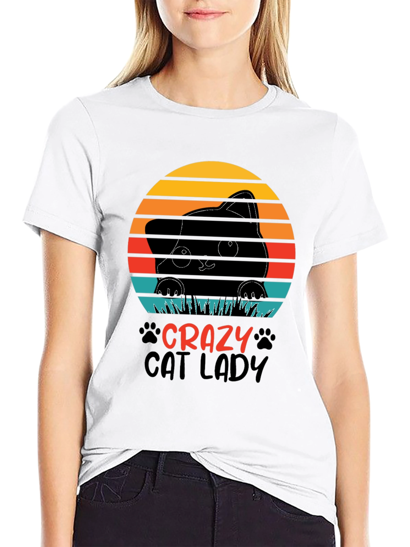 Crazy Cat Lady Graphic Tee - Black