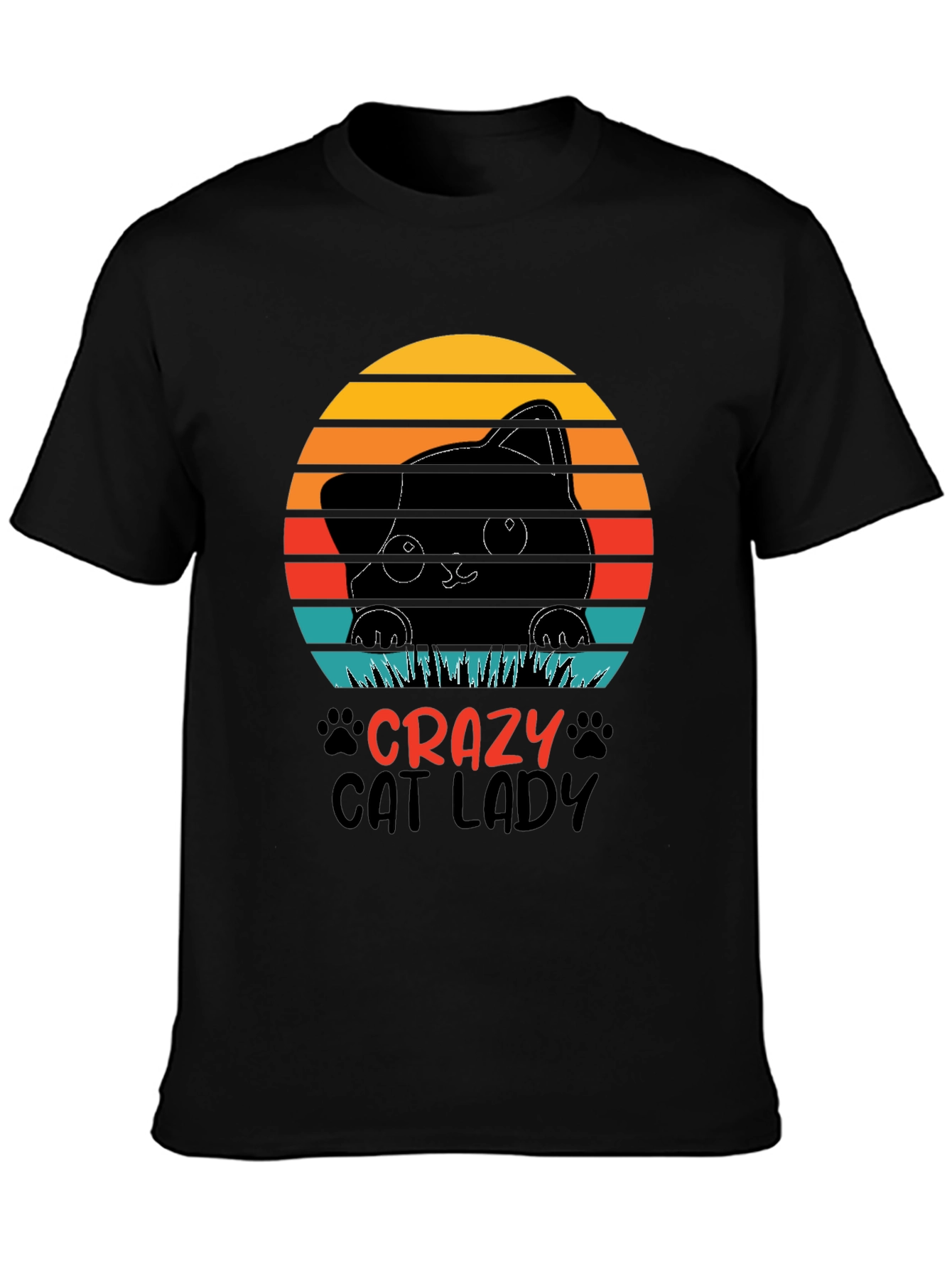 Crazy Cat Lady Graphic Tee - Black